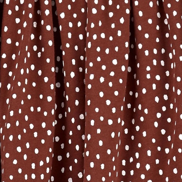 CARTERS UEC Girls Size 7 Brown White Polka Dot Tiered Midi Dress - Picture 2 of 13